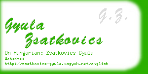 gyula zsatkovics business card